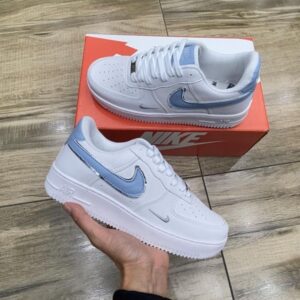 Tênis Nike Air Force Branco Azul Bebê