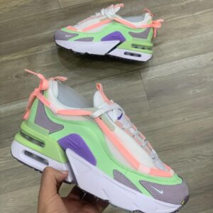 TÊNIS NIKE AIR MAX FURYOSA Verde Cinza e Rosa.